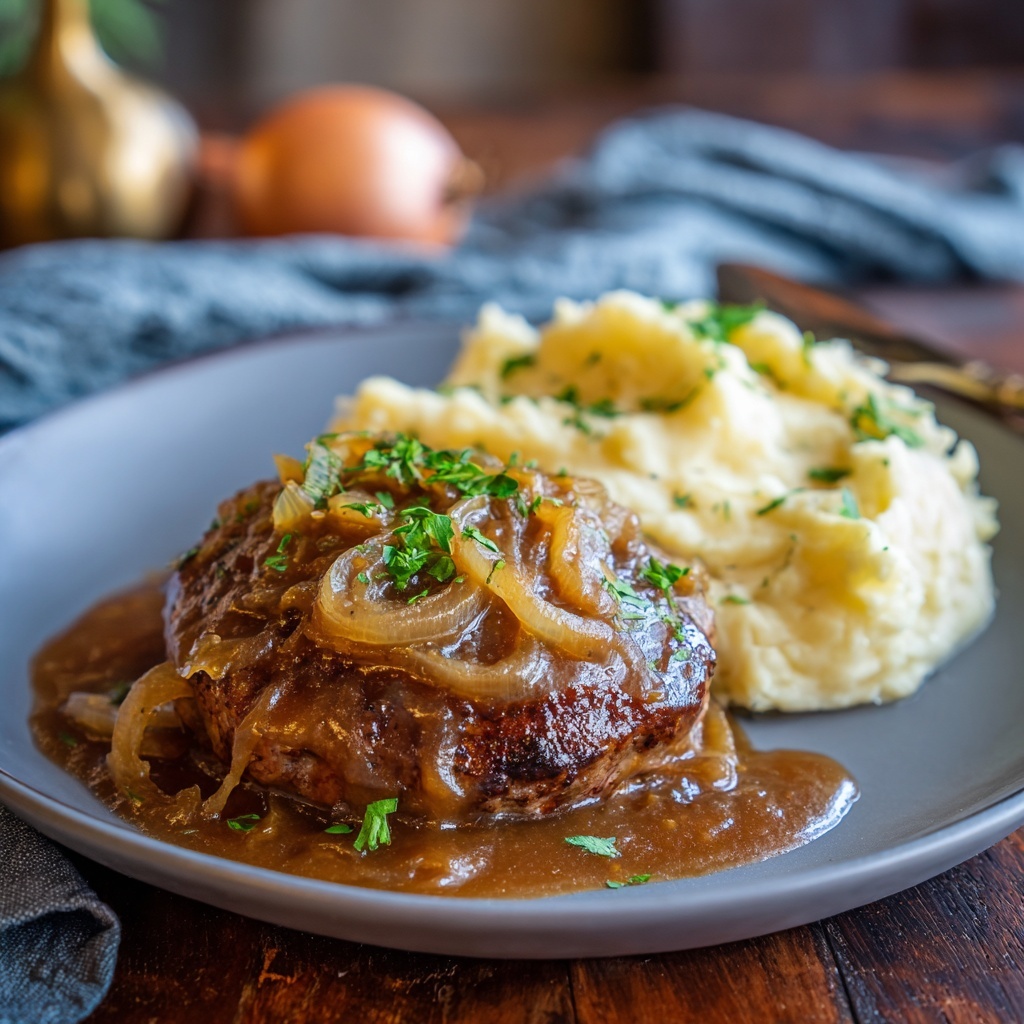 Salisbury Steak with French Onion Gravy