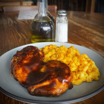 BBQ Chicken with Cheesy Mac