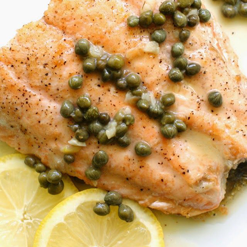 Pan Seared Salmon with capers and lemon